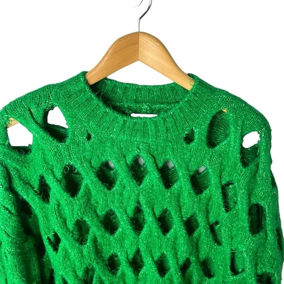 Pistola Darya Sweater Green Size Medium Cutout Details Open Knit - Picture 4 of 7
